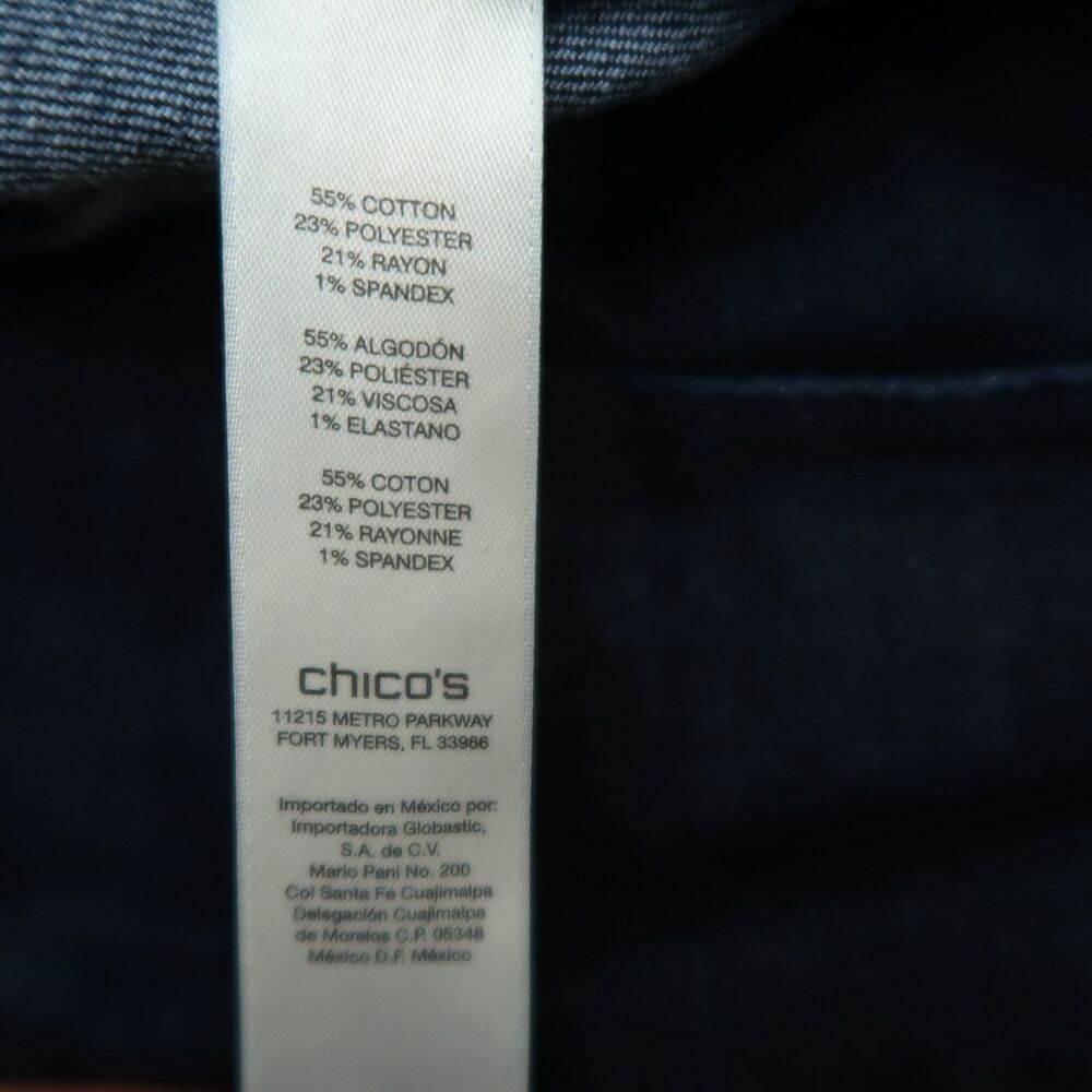 Chico's Jeans Women's Size 0 US-4 Blue Mid-Rise Slimming Crop Denim 23" Inseam - Picture 11 of 16